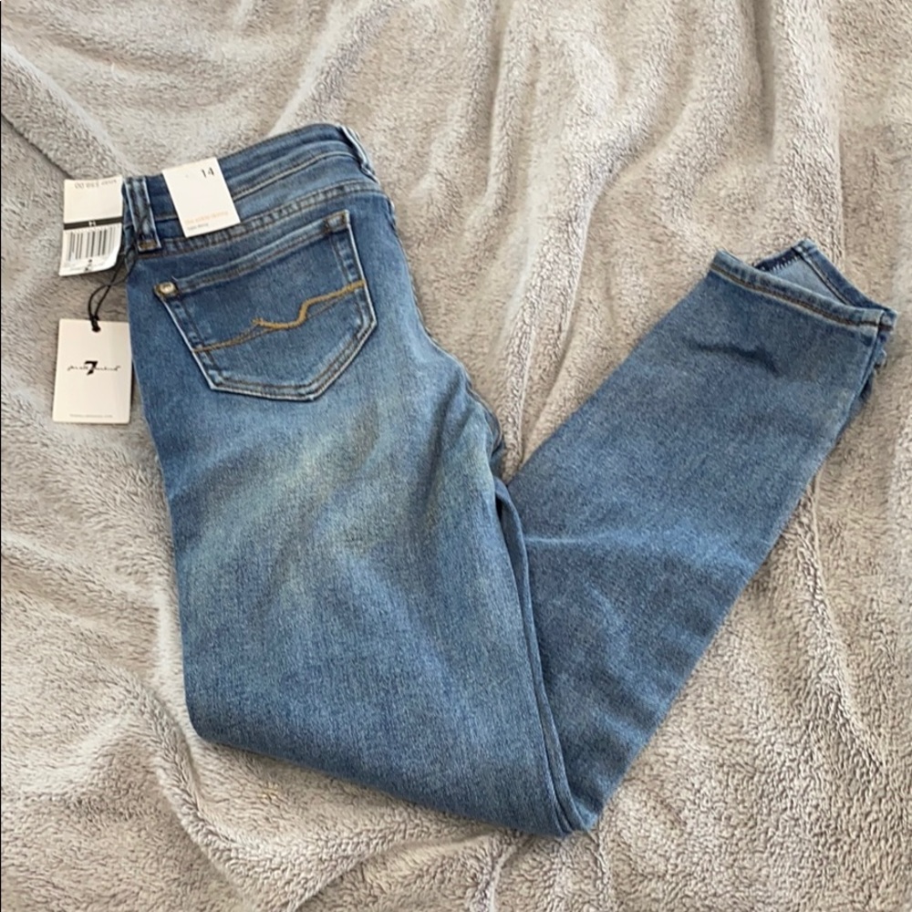 7 For all Mankind Ankle Skinny Girls Jeans Luxe